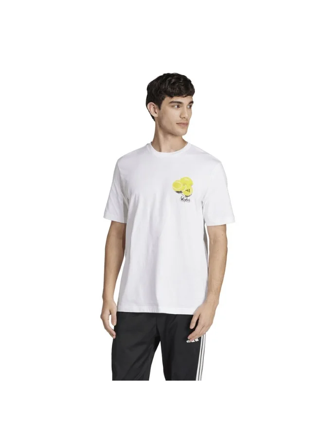 اديداس adidas M L SL LEMON T White Training T-SHIRTS for Men - XS