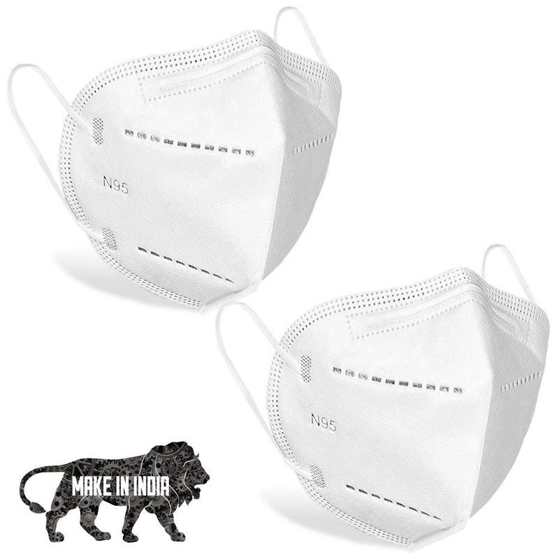 DALUCI DALUCI N95 Cotton High Filtration Capacity 5 Layered Face Mask for Men and Women White  - Image 1