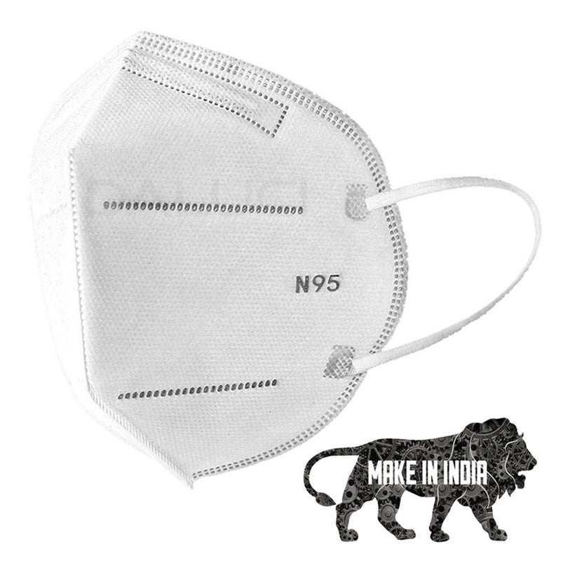 DALUCI DALUCI N95 Cotton High Filtration Capacity 5 Layered Face Mask for Men and Women White  - Image 4