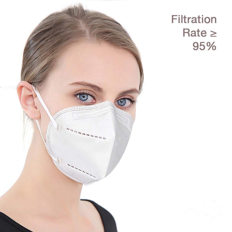DALUCI DALUCI N95 Cotton High Filtration Capacity 5 Layered Face Mask for Men and Women White  - Image 2