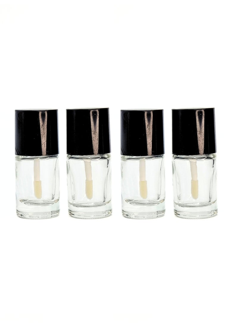 4-Pack Empty Black Tint Bottles with Applicator Brush – 10ml Refillable Containers for Lip & Cheek Stain