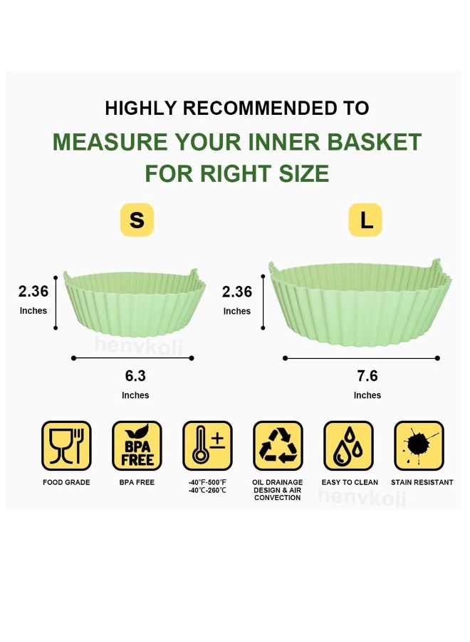 صينية خبز سيليكون لقلاية الهواء مقاس 7.6 بوصة لوعاء سعة 3 إلى 5 لتر، بطانات سيليكون قابلة لإعادة الاستخدام لقلاية الهواء، سلة سيليكون دائرية لقلاية الهواء لتنظيف سهل. - Image 3