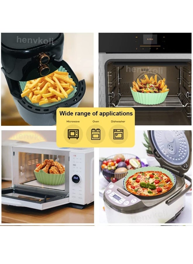 صينية خبز سيليكون لقلاية الهواء مقاس 7.6 بوصة لوعاء سعة 3 إلى 5 لتر، بطانات سيليكون قابلة لإعادة الاستخدام لقلاية الهواء، سلة سيليكون دائرية لقلاية الهواء لتنظيف سهل. - Image 4