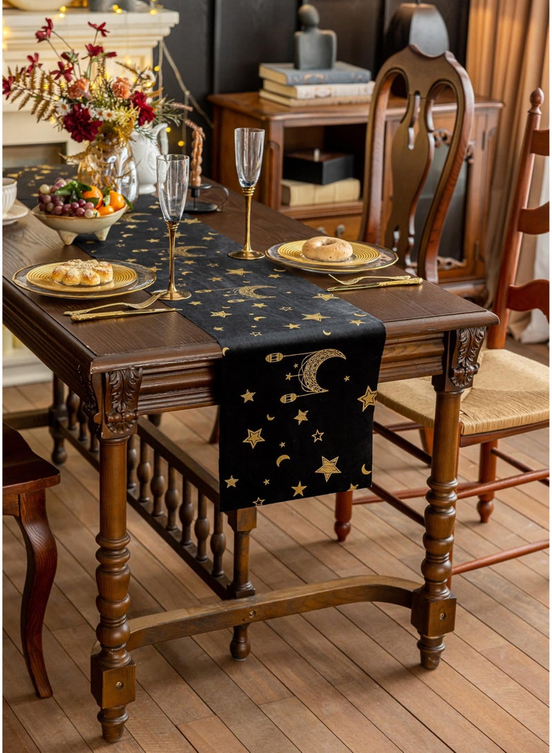 دي آند أل رمضان عيد مبارك عيد الفطر الجدول الجاري النمط القديم عيد الجدول القماش الشريط الطويل للديكور الحزب المنزلي الأسود - Image 4