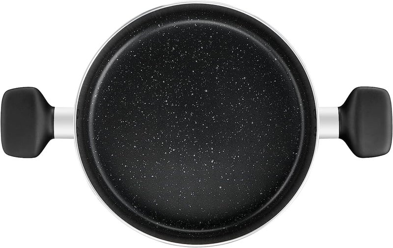 تيفال مجموعة Tefal Dark Stone المكونة من 9 قطع، طقم طهي غير لاصق، طلاء آمن لأواني الطهي، مؤشر حرارة، مقابض مريحة، غطاء زجاجي، B491S985 - Image 3