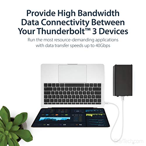 Startech.com StarTechcom 16ft 50cm Passive Thunderbolt 3 Cable 40Gbps 100W PD 4K5K Video Thunderbolt Cable Compatible with USB4DP Alt Mode Thunderbolt 4 USB 32TypeC TBLT34MM50CW - Image 3