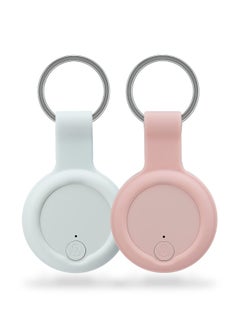 SYOSI 2 Pack Bluetooth Key Finder Locator, Mini Anti Lost Item Finder Tag Key Tracker Alarm For Pet, Key, Wallet, Luggage, Compatible With Ios And Android, Incl Silicone Protective Cases (White and Pink)  - Image 1