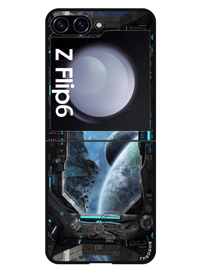 Theodor Protective Case Anti Scratch Shock Proof Bumper Cover For Samsung Galaxy Z Flip 6 Space View - Image 1