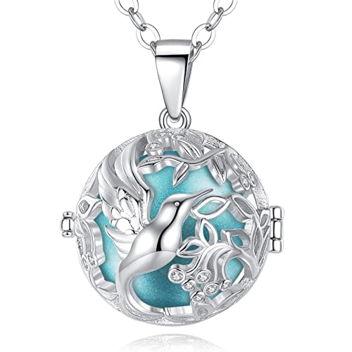 AEONSLOVE Harmony Ball Pregnancy Bola Necklaces Tree of Life Harmony Ball Locket Angel Chime Caller Bell 20mm Mexican Bola Balls Pendant Necklaces for Pregnant Women Mom Gifts - Image 1