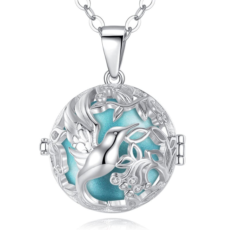 AEONSLOVE Harmony Ball Pregnancy Bola Necklaces Tree of Life Harmony Ball Locket Angel Chime Caller Bell 20mm Mexican Bola Balls Pendant Necklaces for Pregnant Women Mom Gifts - Image 2