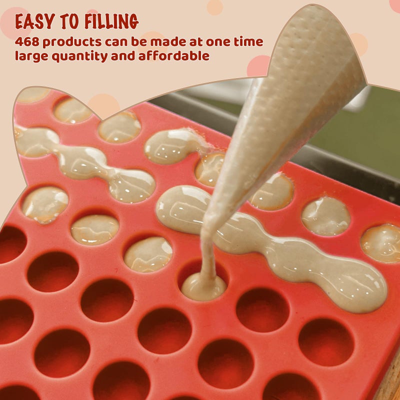 HKNMTT Silicone Mini Round Shape Molds, 468 Cavities Tiny Semi Sphere Baking Sheet Dog Treats Molds Candy Freezer Oven Safe Homemade Dog Treats Kit BPA Free Food Grade - Image 2