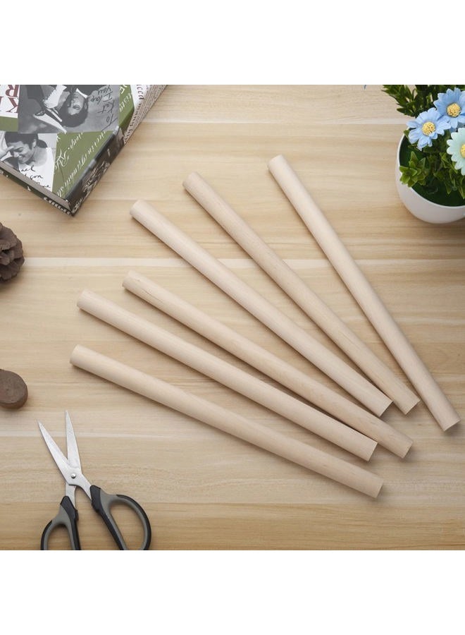 Coowayze Wooden Dowel Rods, 1.9 x 30.5cm, Dowels, Wooden Sticks for Crafts, Macramé, Crafts, Arts, DIY, Tiered Cake Supports and Wedding Ribbon Sticks, Unfinished Hardwood Sticks, Pack of 6 - Image 4