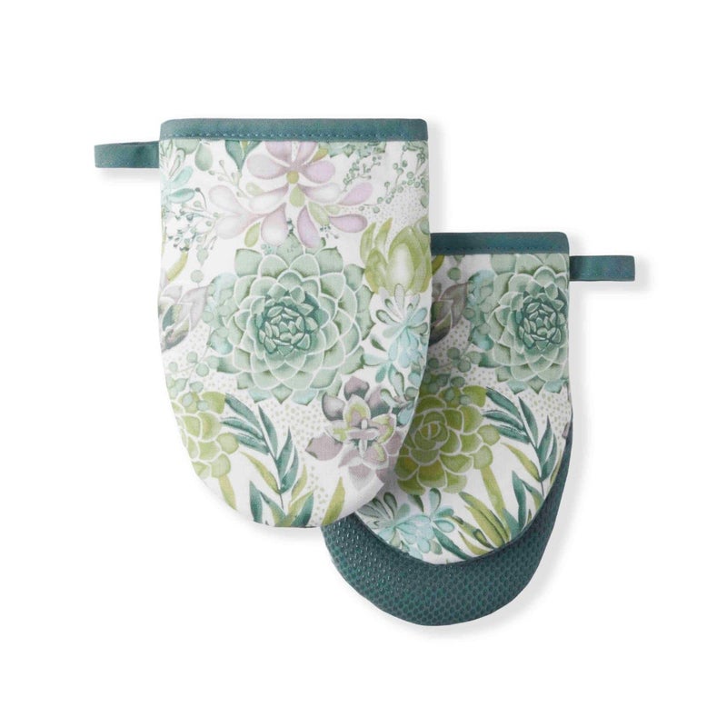 Martha stewart Martha Stewart Succulents Mini Oven Mitt 2Pack Set Green 55X8 