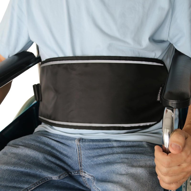 LEAD MODUDU Store Wheelchair Seat Belt Safety Belt Fixed Elderly Belt Constrained Bands with Adjustable Straps Patients Cares Safety Harness Chair Waist Lap Strap for Elderly (Black) - Image 1