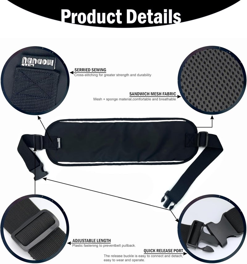 LEAD MODUDU Store Wheelchair Seat Belt Safety Belt Fixed Elderly Belt Constrained Bands with Adjustable Straps Patients Cares Safety Harness Chair Waist Lap Strap for Elderly (Black) - Image 2