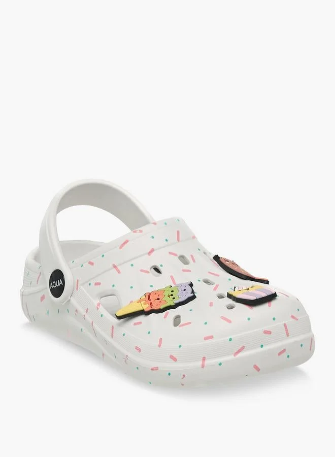 أكوا Girls Jibbitz Charm Detail Clogs