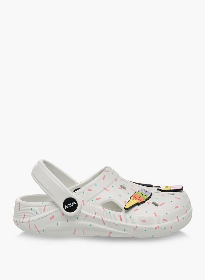 Aqua Girls Jibbitz Charm Detail Clogs - Image 3