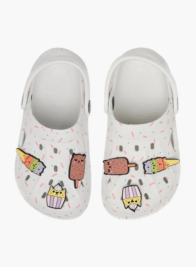 أكوا Girls Jibbitz Charm Detail Clogs