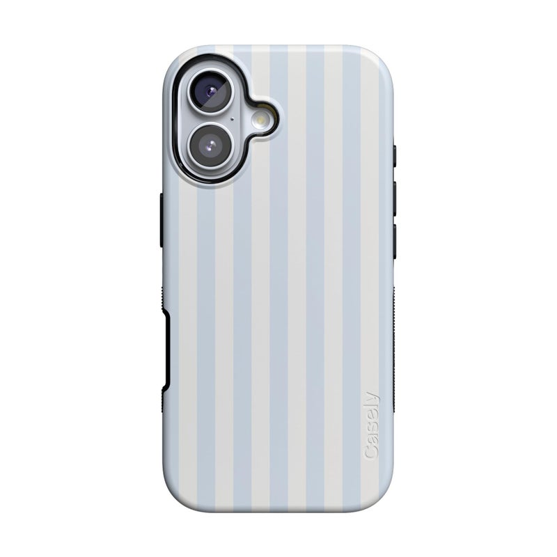 Casely iPhone 17 Case | Blue Stripes | Sunday Best | Bold Protective Design | Compatible with MagSafe - Image 1