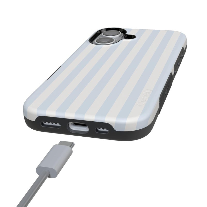 Casely iPhone 17 Case | Blue Stripes | Sunday Best | Bold Protective Design | Compatible with MagSafe - Image 5
