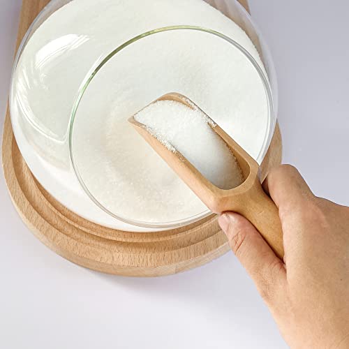 KIKINIKO Wooden Scoops 5.5" and 3", 1Big bath salt scoop and 1 mini scoop, Natural Beech Wood Scoops, the mini is for coffee and laundry, the big is for Flour, Bath Salt, Sugar, Cereal - Image 5