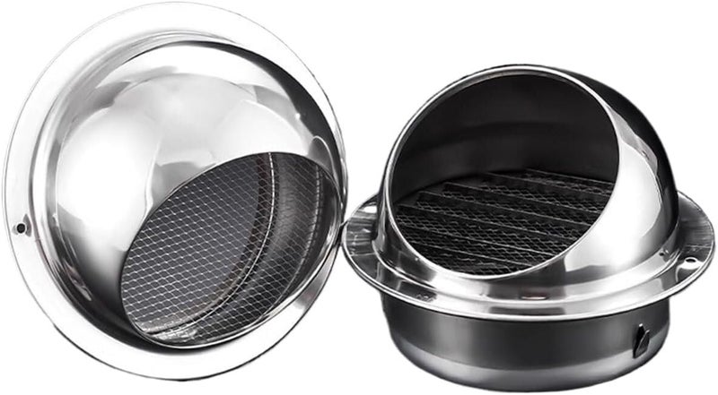 غطاء شبكة التهوية، مخرج هواء الجدار من الفولاذ المقاوم للصدأ، للتهوية الخارجية النقية مع تدفق هواء فعال (الحجم: 120 مم/4.7 بوصة) - Image 2