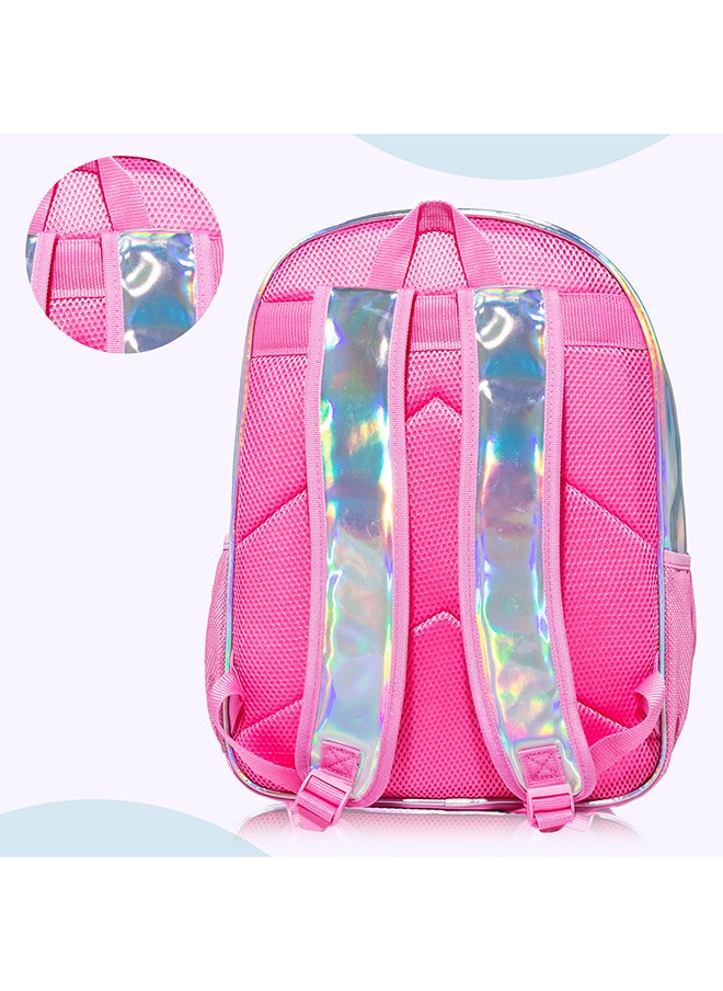 Eazy Kids - 18" School Bag Bento Box Stainless Steel 640Ml Water Bottle Lunch Bag Pencil Case Set Of 5 - Girl Power Pink  - Image 4
