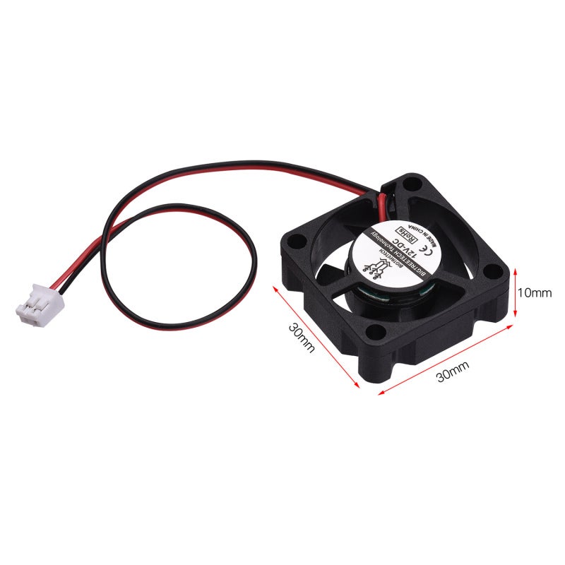 Cooling Fan 30x30x10mm High Speed Strong Wind Force And Low Noise - 2-Pin Connector Easy Installation 3010 for 12V/24V Equipment - Image 2