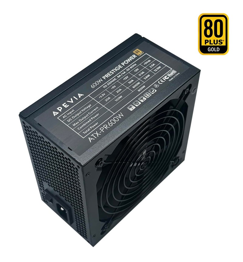 Apevia ATX-PR600W Prestige 600W 80+ Gold Certified, RoHS Compliance, Active PFC ATX Gaming Power Supply - Image 5