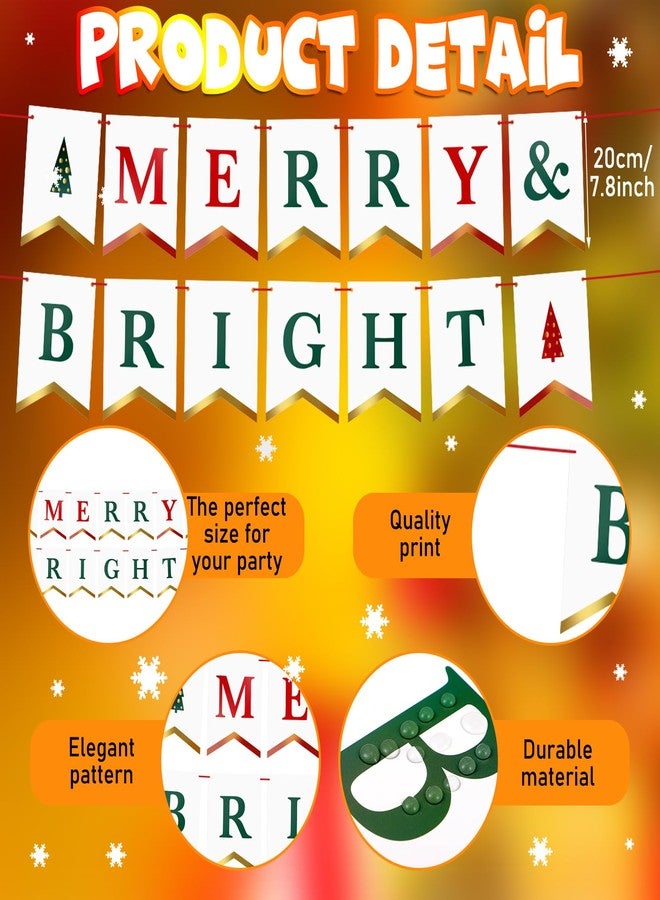Suclain 202 Pcs Christmas Party Supplies - Merry Bright Banner, Tableware, Dinnerware Set for Xmas Decor, Serves 25 - Image 3
