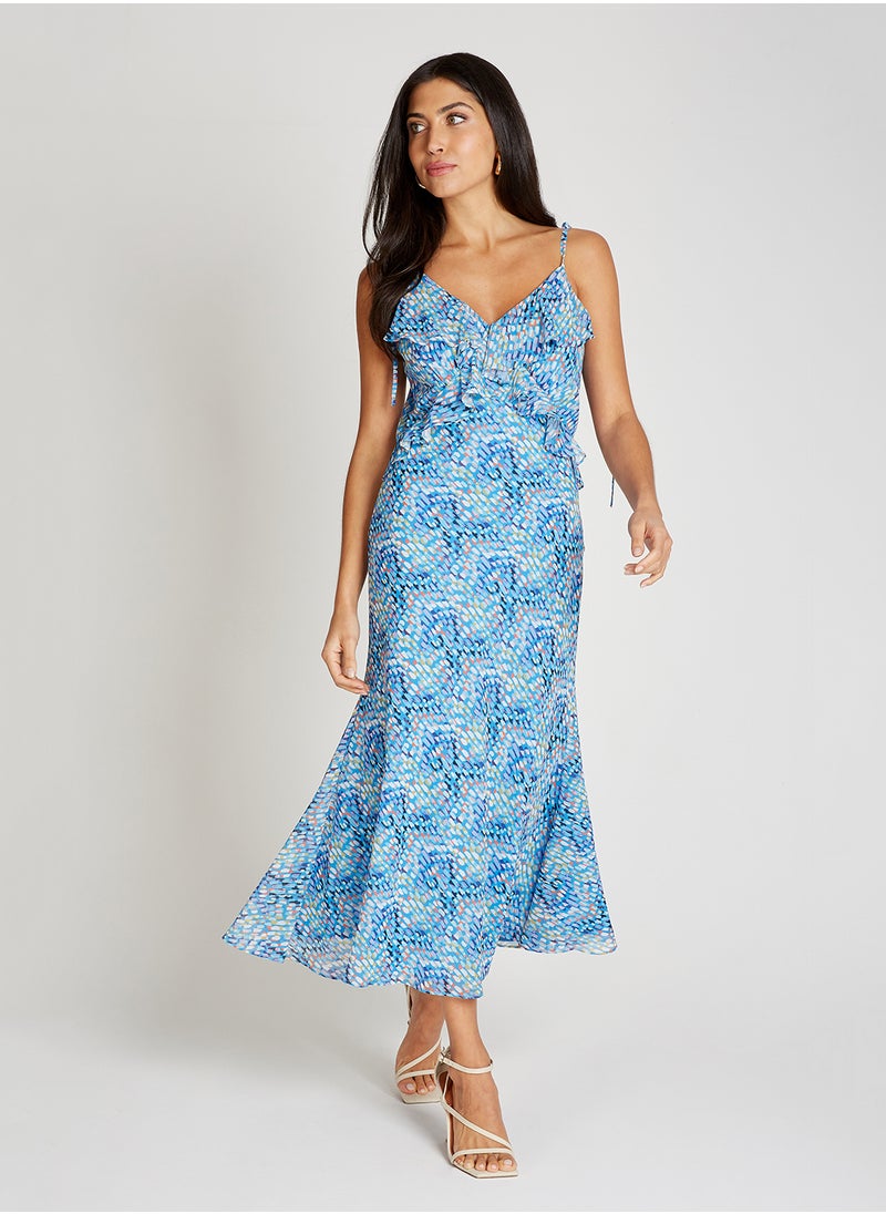 Little Mistress Strappy Chiffon Maxi Dress  - Image 1