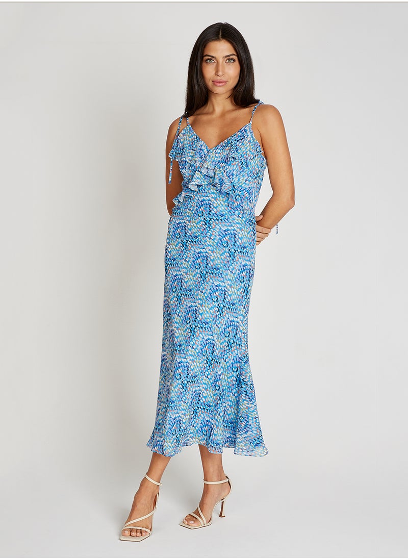 Little Mistress Strappy Chiffon Maxi Dress  - Image 4