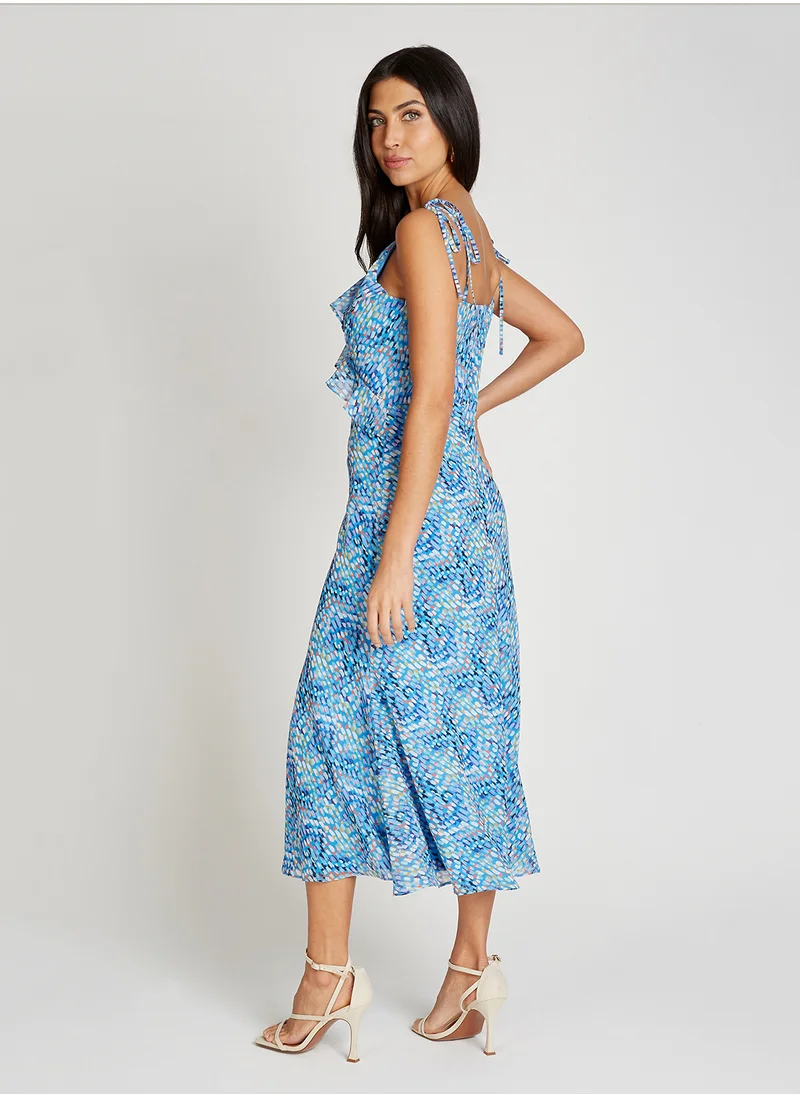 Little Mistress Strappy Chiffon Maxi Dress