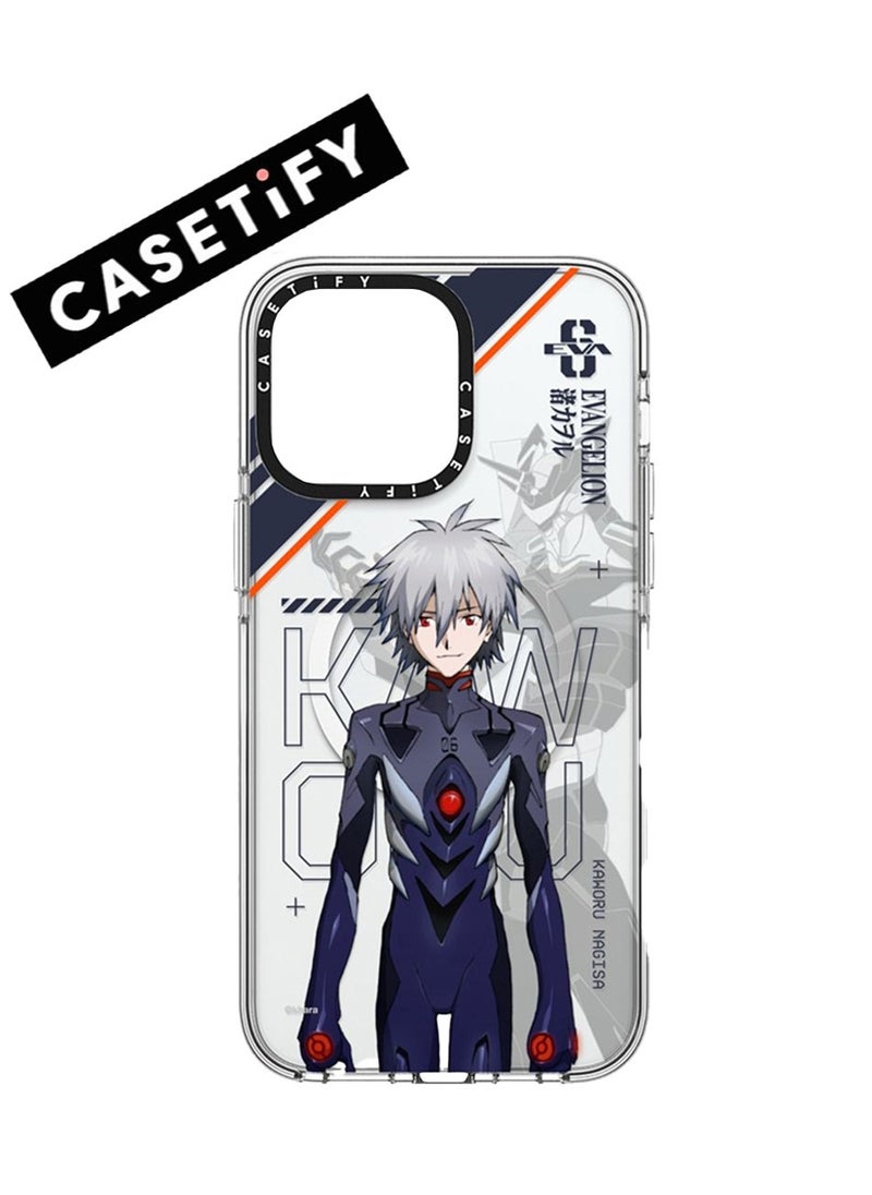 Apple iPhone 15 Pro Max Case,Neon Genesis Evangelion Nagisa Kaworu Magnetic Adsorption Phone Case - Semi transparent