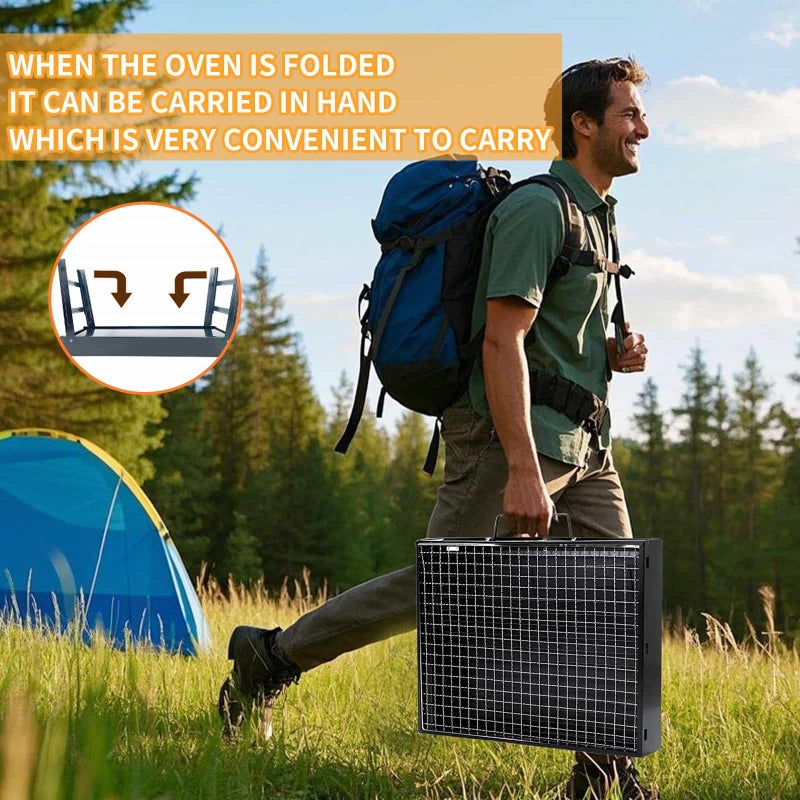 DYUEE Portable BBQ Grill Foldable Barbecue Grill Rack Easy-to-use Burning Charcoal Grill Rust-free Stainless Steel Smoker Travel BBQ Grill for Outdoor Travel Hiking Camping Garden Terrace Picnic - Image 5