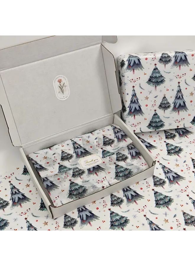 25 Sheets Star Christmas Tree Gift Wrapping Paper 20 by 14 Inch - Image 1
