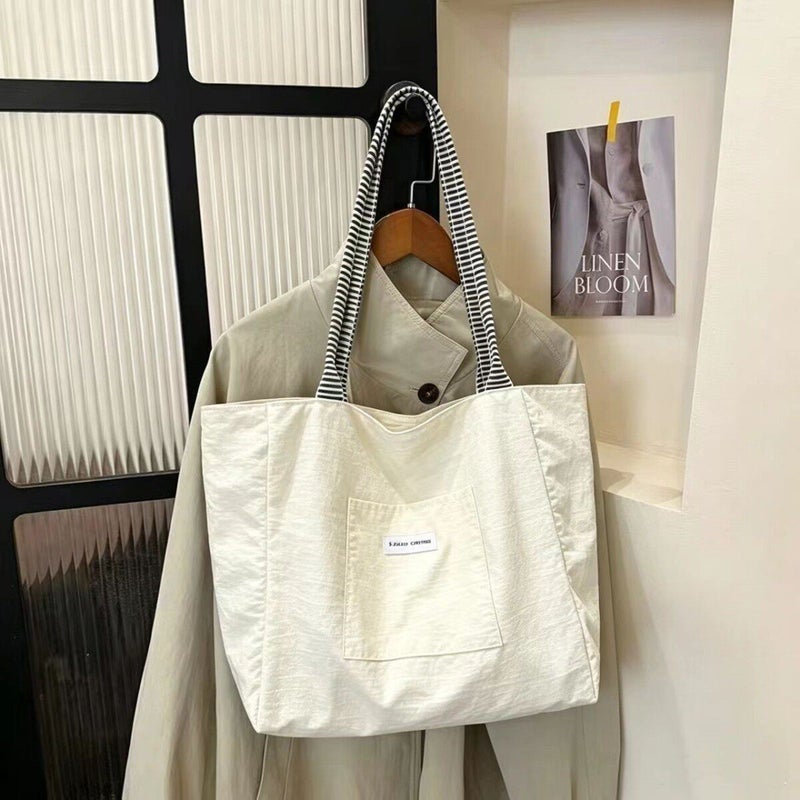 Women's Korean Striped Reversible Tote Bag - Image 1