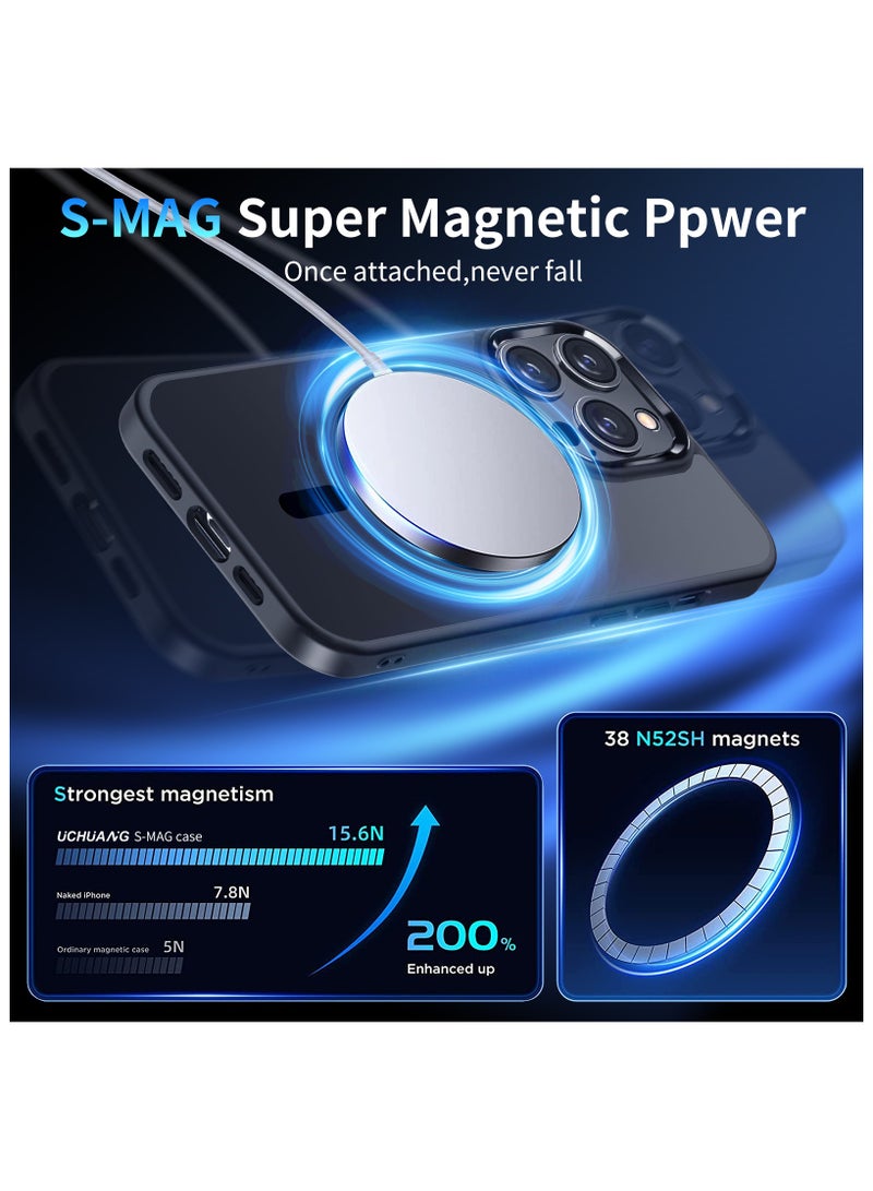 INFOSUN iPhone 12 Pro Max MagSafe Case Cover Slim thin Anti-Yellow Shockproof Protection Hard Scratch-Resistant Back Grade Clear Case for Apple iPhone 12 Pro Max 6.7 inch - Black - Image 2