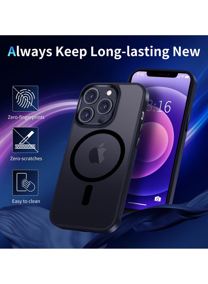 INFOSUN iPhone 12 Pro Max MagSafe Case Cover Slim thin Anti-Yellow Shockproof Protection Hard Scratch-Resistant Back Grade Clear Case for Apple iPhone 12 Pro Max 6.7 inch - Black - Image 5