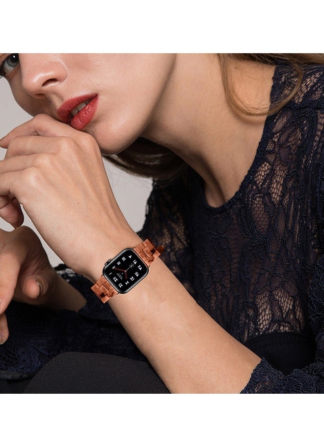 سوار رياضي لساعة Apple 49 مم 45 مم 44 مم 42 مم، حزام حلقة من مادة الراتنج PC لسلسلة iWatch Ultra/8/7/SE/6/5/4/3/2/1 (بني) - Image 4