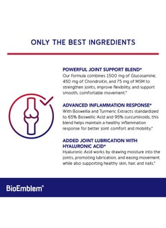 BioEmblem Joint Support - Glucosamine Chondroitin + MSM 1500 MG - with Boswellia, Turmeric & Hyaluronic Acid - Joint Health Supplement, Mobility, Flexibility, Cartilage - Non-GMO - 90 Caps - pzsku/ZF5ACFDDE25405A55376FZ/45/_/1735907910/137de7a3-4abd-487a-b23d-d4aab99153f8