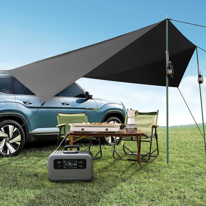 Trsaow Car Awning Camping Universal Large Awning SUV Sun Shelter with Suction Cups Waterproof Oxford Fabric Car Canopy for Camping - Image 1