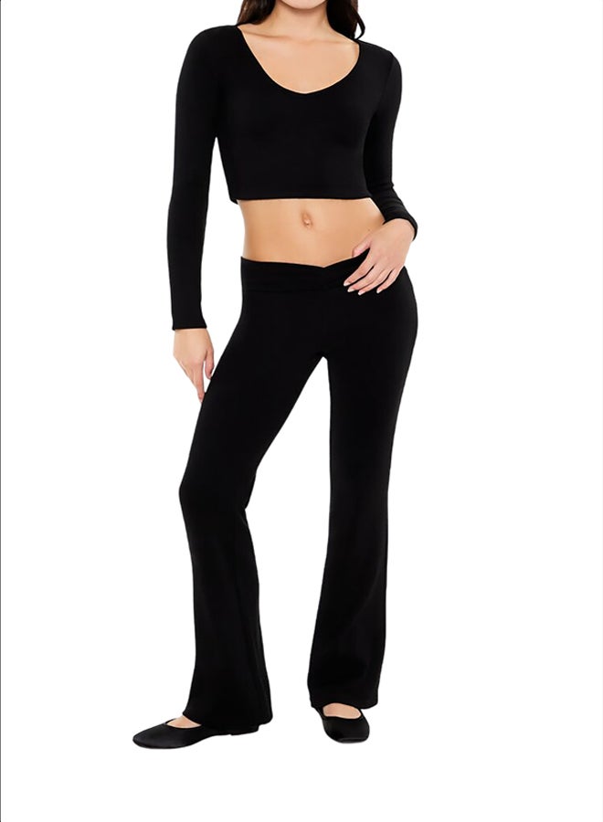 FOREVER 21 Mid-Rise V-Cut Flare Pants - Image 1