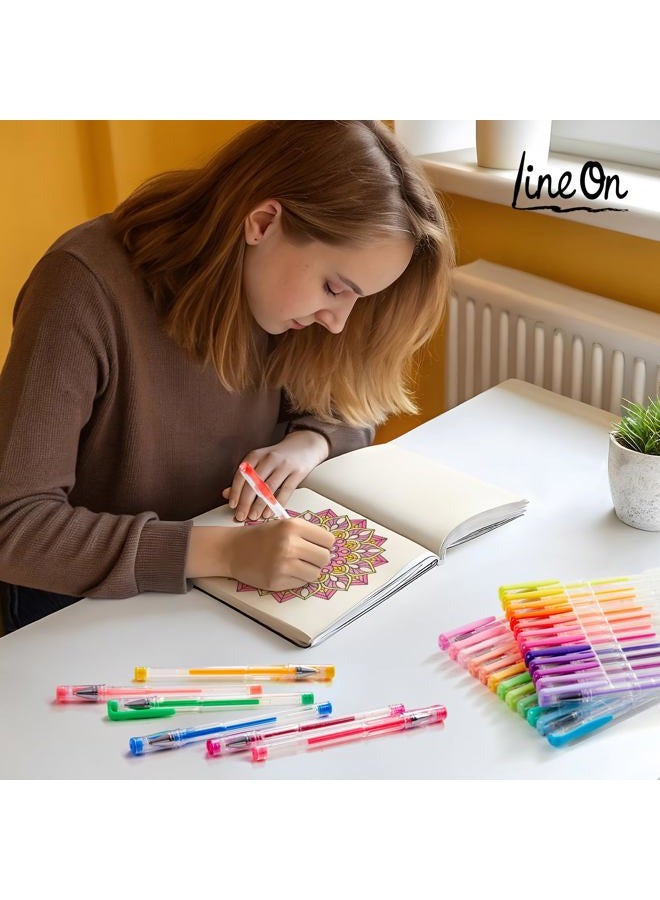 Lineon Gel Pens 108 Colours Gel Pen Set for Adult Colouring Books Art Markers - Image 5