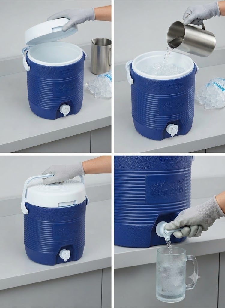 Cosmoplast MFKCXX011BL Keep Cold Plastic Insulated Water Cooler, Small, 6 Litres - Blue - Image 2