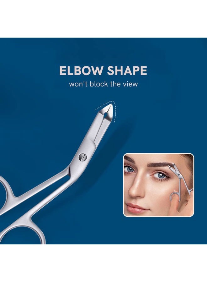 Cut it 3pcs Stainless Steel Eyebrow Tweezers Handle Shaped Angled Tweezers Flat Tip Hair Plucker for Eyebrow Trimming and Shaping, Face Hair Tools for Women & Men - Image 3
