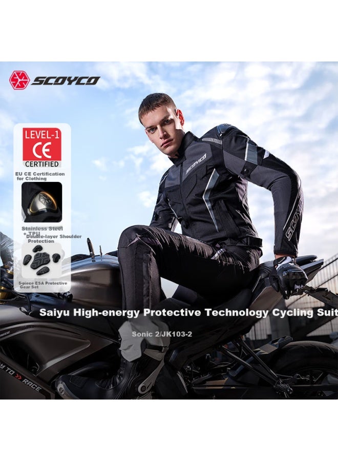 Scoyco Motorcycle Protective Gear, Riding Jacket, Breathable Racing Suit For Spring And Summer, Jk103-2 , 2XL - Image 1