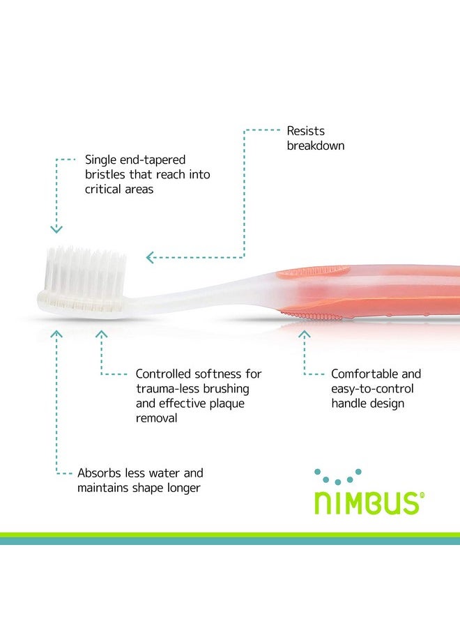 Nimbus Nimby Kid'S Extra Soft Toothbrushes For Sensitive Teeth And Receding Gums, Periodontist Design Plaque Remover Travel Toothbrush, Individually Wrapped (4 Pack, Colors May Vary)  - Image 3