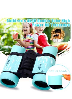AROAQ Kids Binoculars, Children Educational Folding Telescope, Compact High Power Kids Binoculars for Bird Watching, Hiking, Hunting, Outdoor Games, (Blue)  - Image 2