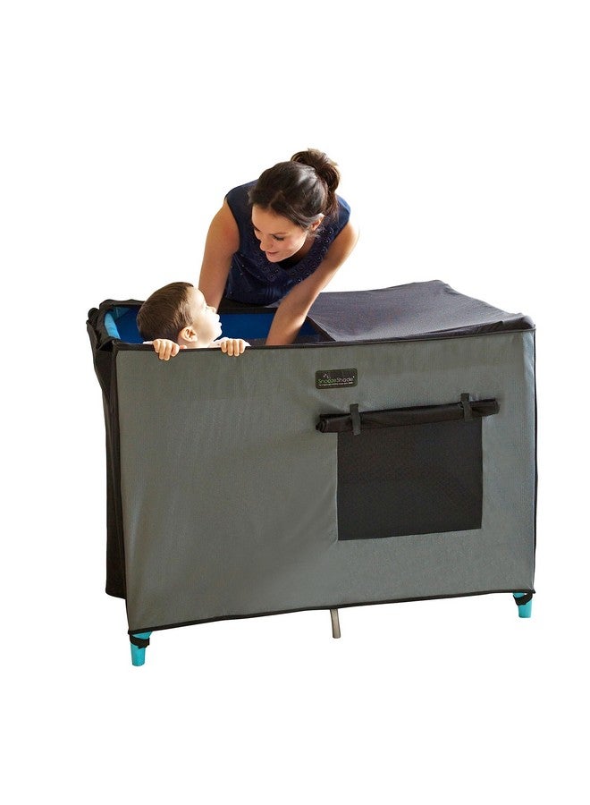 SnoozeShade Pack n Play & Travel Crib Blackout Cover | Blackout Crib Cover & Pack and Play Black Out Cover | Mom-Invented Safety Tested with Optimal Airflow - Image 1
